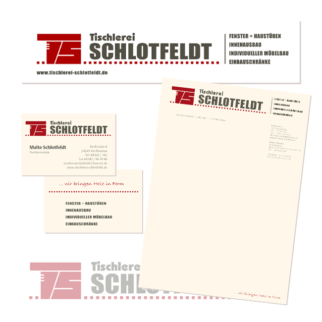 Logogestaltung und Anwendung auf Print-Medien